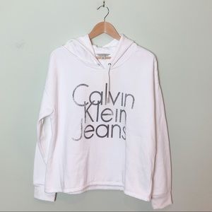 Calvin Klein Jeans White Hoodie Sweatshirt
